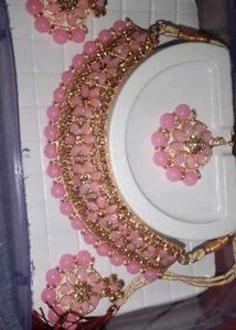 Light Pink Necklace Set For Party