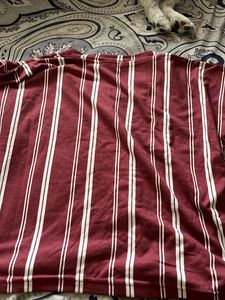 Burgundy &amp; White Striped Crop Top