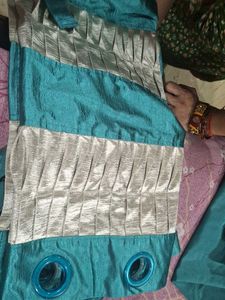 Teal curtains
