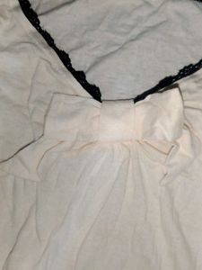 Cream Long Sleeve Top with lace detail