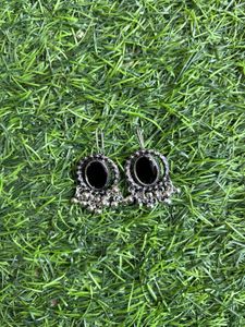 Trendy Oxidised Silver Hook Earrings