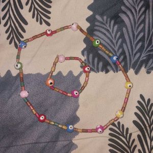 Set Of 2: Evil Eye Necklace and bracelet