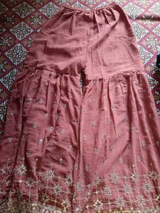 Peach Colour Sharara Suite