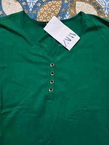Cute Green Zara Top In L Size For Women