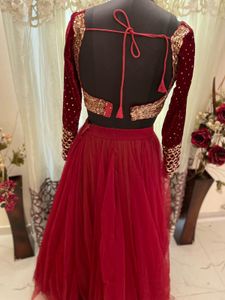 Maroon Embroidered Lehenga Choli