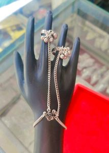 Oxidised Hand Chain Bracelet(Hathfull) (21 Gram )