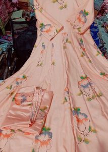 Soft Silk Gown With Dupatta