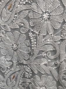 LUCKNOWI/CHIKANKARI GREY KURTA