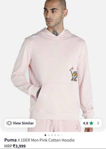 Puma X 1DER Men Pink Cotton Hoodie (UNISEX)