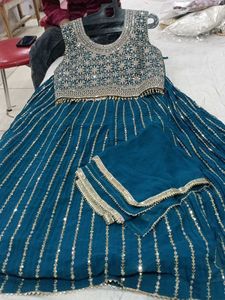 🤩New Teal Embellished Lehenga Choli WithDupatta🤩