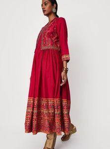 Women Printed Kurta with Jacket