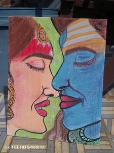 Handmade Shivji Parvati Ji Painting