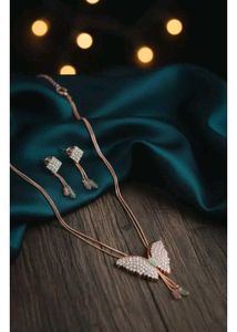 Butterfly Pendant Necklace &amp; Earring Set