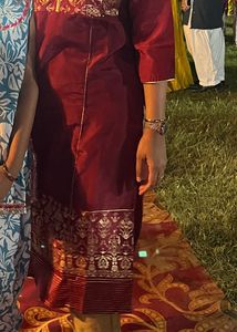 Elegant Maroon &amp; Gold Kurta