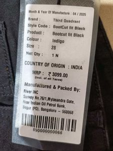 Third Quadrant Black Flared Jeans, 28 Size