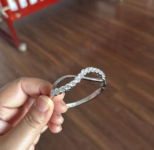 American Diamond Silver Classic Bangle Bracelet