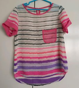 Multicolour Striped Georgette Top