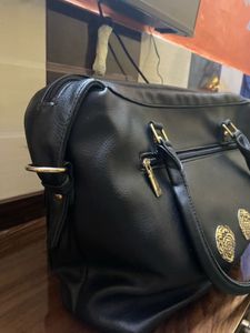 Code Women’s Black Leather Tote Bag
