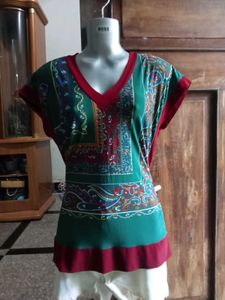 set of 2 Printed Dress, long short