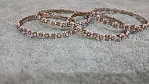 Pearl &amp; Crystal Beaded Bangles (Set of 4)