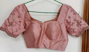 Pink Bridal Floral Embroidered Designer Blouse