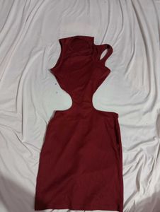 Burgundy Shein Cutout Dress