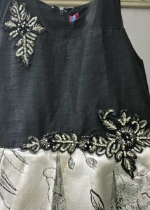 Cute  black and silver Floral Dress