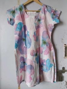 Floral Textured Mini Dress
