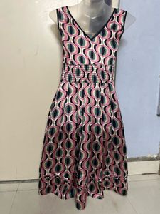 Pintrest silk Patterned Midi Dress