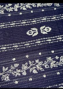 W Navy Blue printed Dupatta