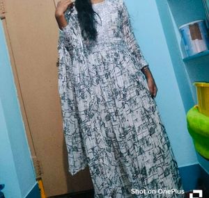 White And Black Dress With Dupatta