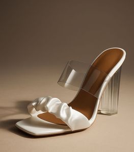 White Heels with Clear Strap (worn once)