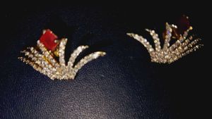 Elegant Red Stone Stud Earrings