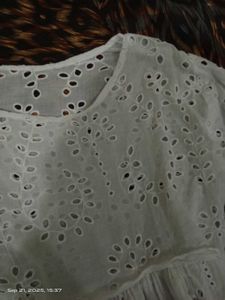 White Short Chikankari Kurti