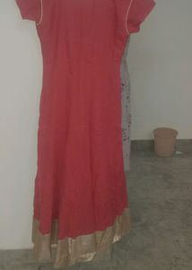 Red colour Anarkali