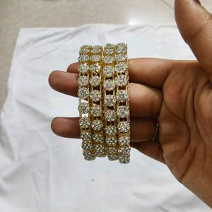 Sparkling Gold-Tone Bangle Set