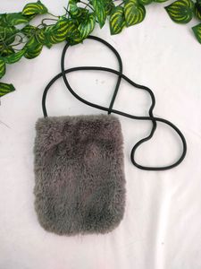 Grey Fur Sling Bags (Women's)