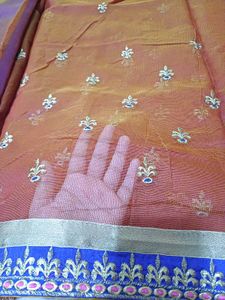 💥🆕️ SuperNet Embroidered Saree