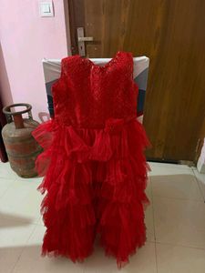 Red Layered Party Dress