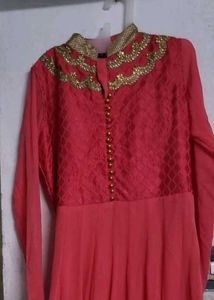 Elegant Coral Anarkali Kurta