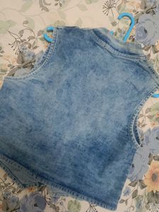 Blue Denim Crop Shrug