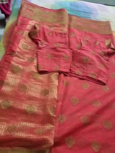 Pink Banarasi Dress Material