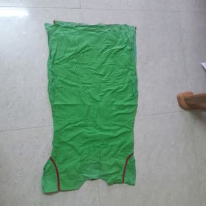 Light Green Short Cotton Kurta With Shawl