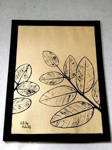 Leaf Print Handmade Painting Art With Frame 🖼️