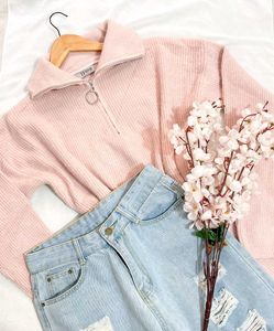 B2G2 🎁 Pinterest Cozy Pink Knit Sweater C