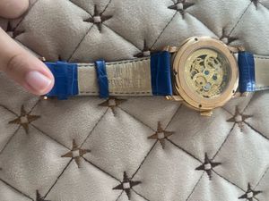 Gold and Blue Skeleton AP Style Watch