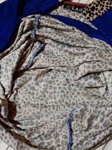 LAR Blue Cocktail Print Long Sleeve Top