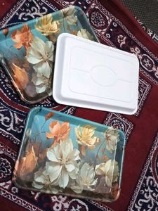 2 SERVING TRAYS