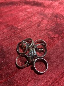 Vintage Oxidized Silver toe Ring Set