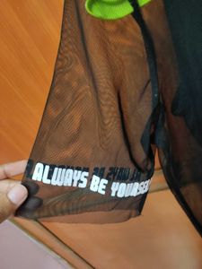 Black Graphic Mesh Tee